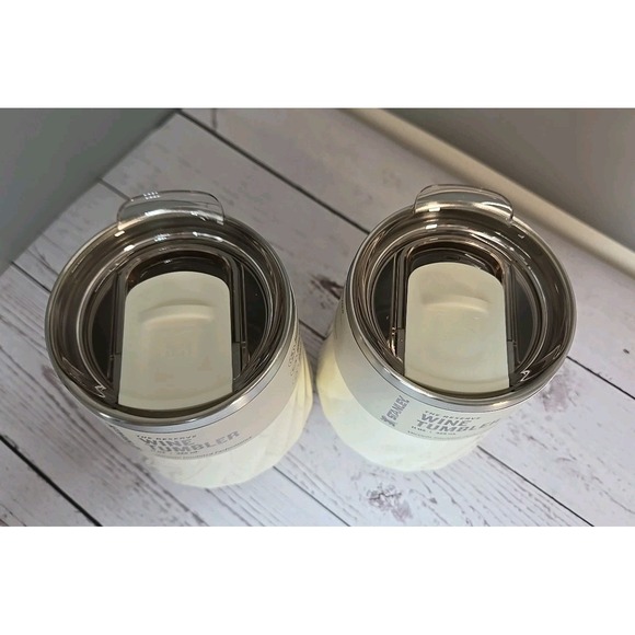 Stanley 11 oz Stainless Steel Swirl Wine Tumbler Cream Gloss - Set of 2 - Picture 3 of 5